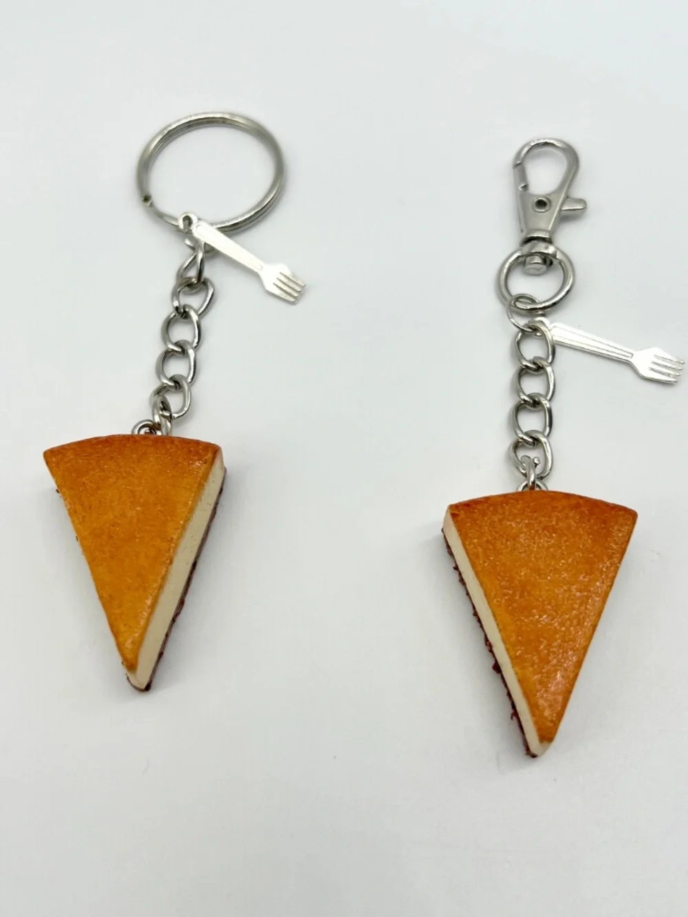 Italian New York Cheesecake Keychain or Bag Clip | Handmade Dessert Accessory